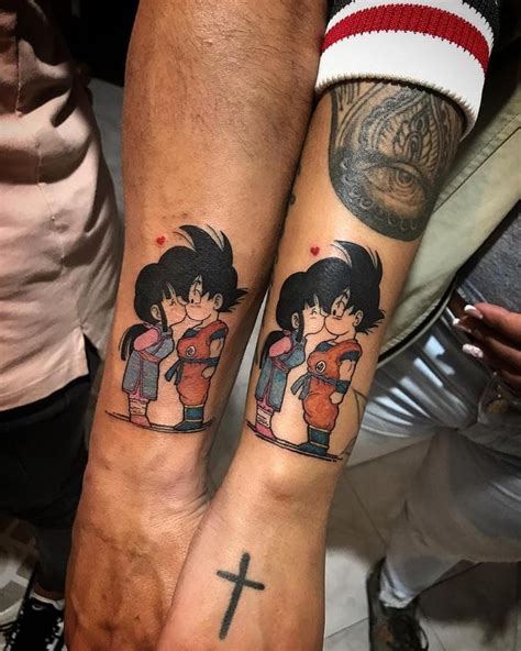 tatuajes de dragon ball para parejas|Tatuajes de pareja dragon ball